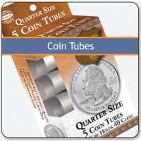 Round Dime Coin Tube Storage Box Green comes with 50 Whitman Round Coin Tubes 